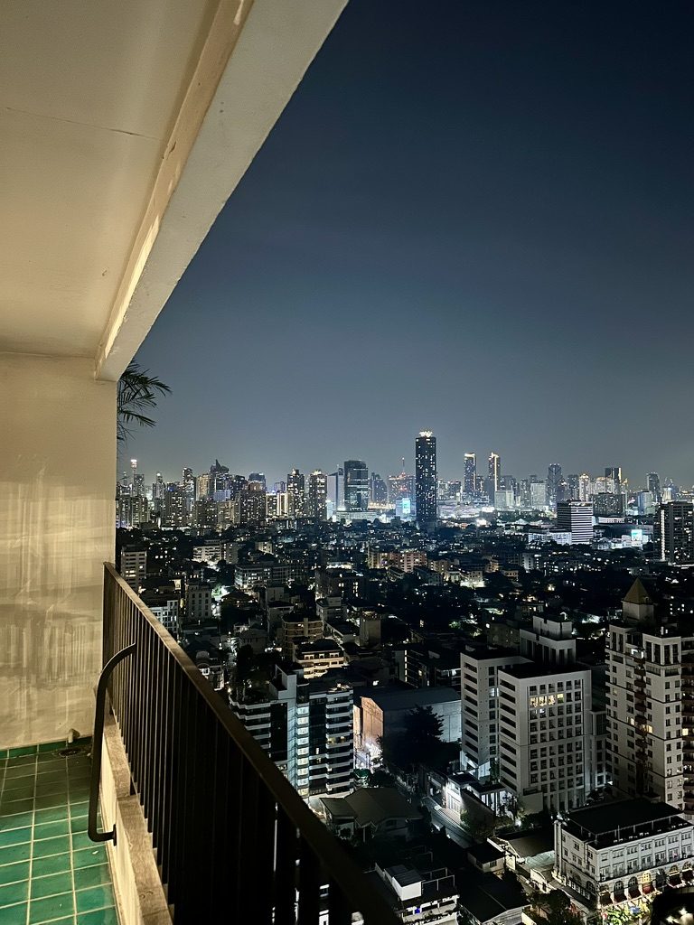 Bangkok skyline at night from 31st floor condo