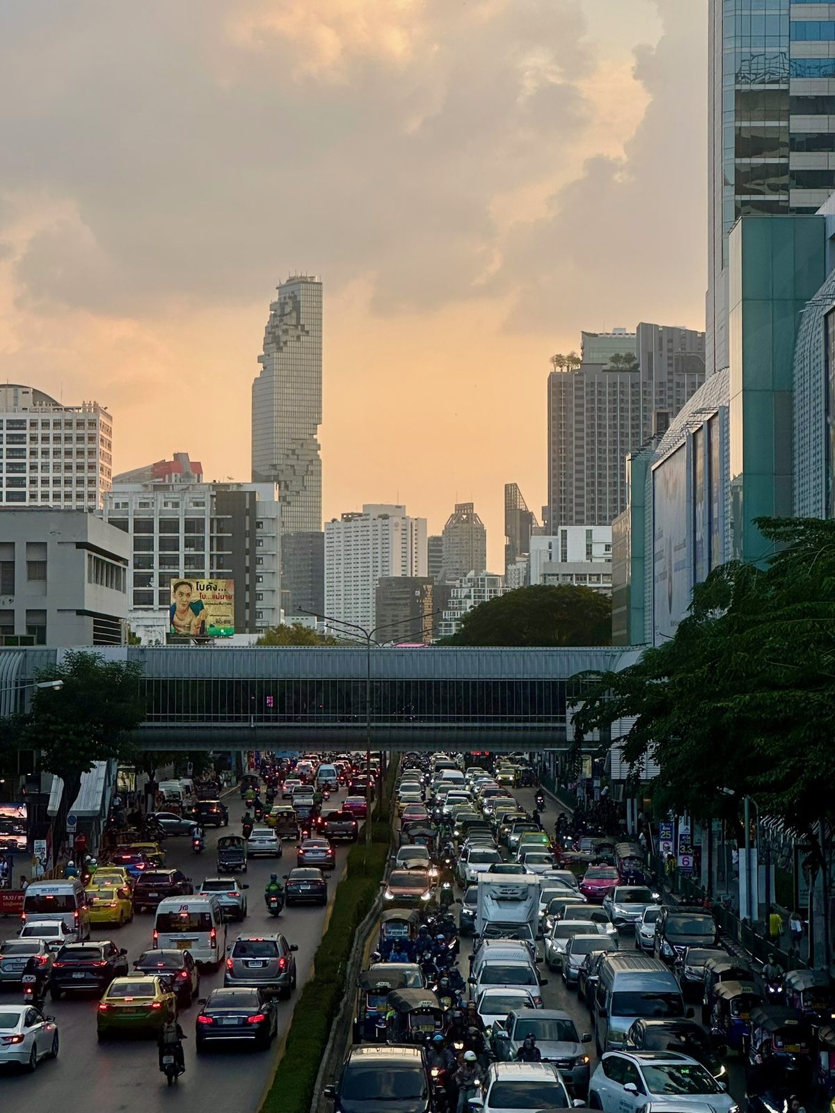Bangkok skyline at sunset
