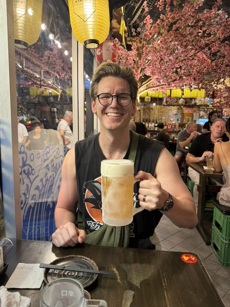 Couple on the Maeklong railway train