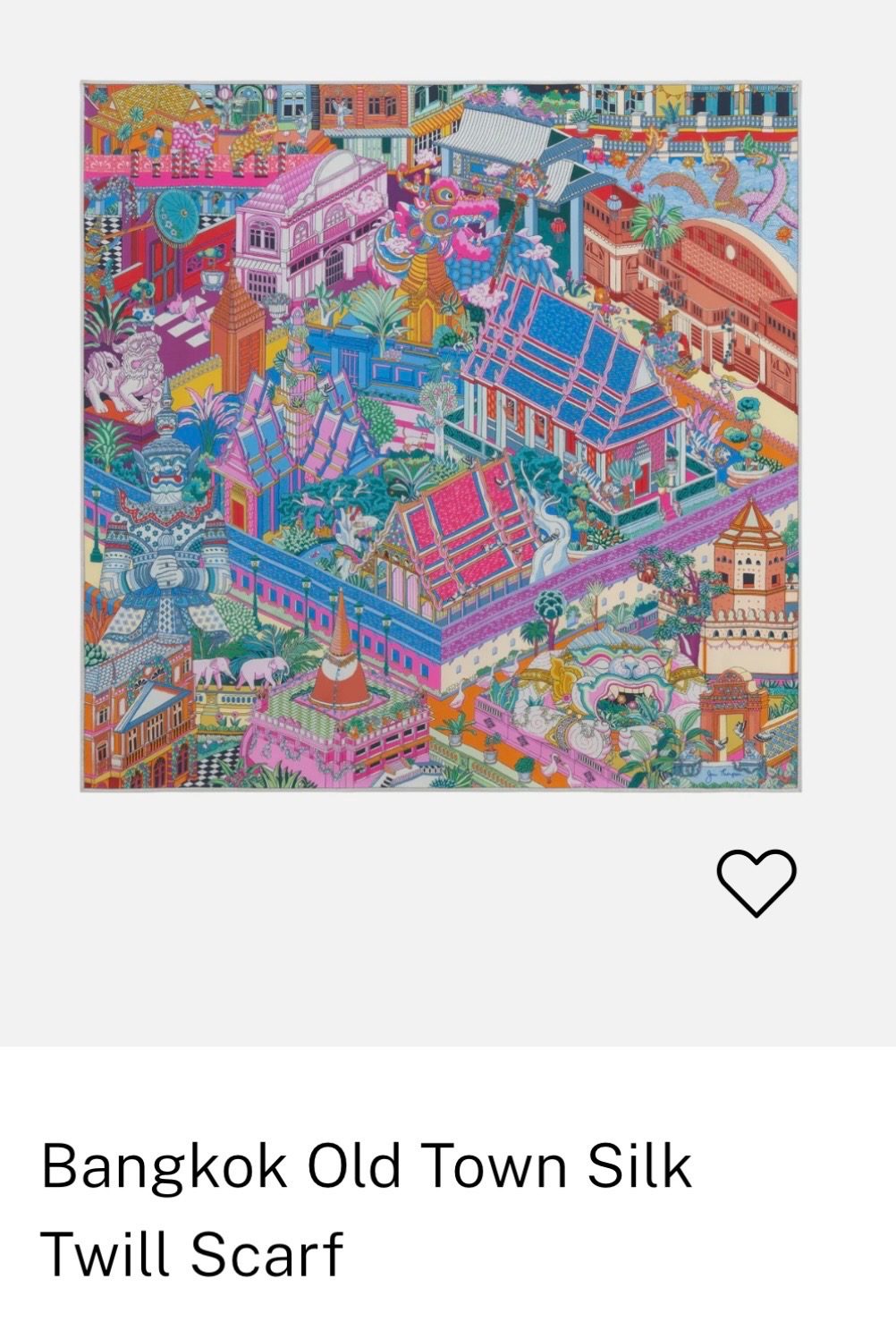 Bangkok Old Town silk scarf design