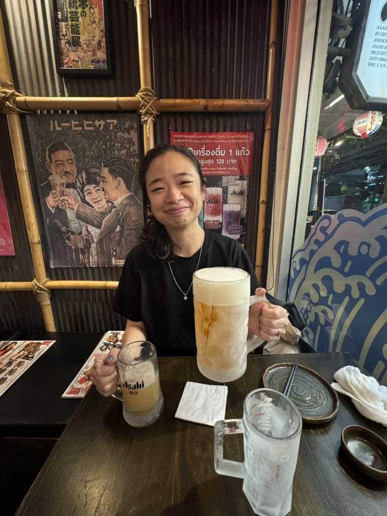 Peach with giant beers