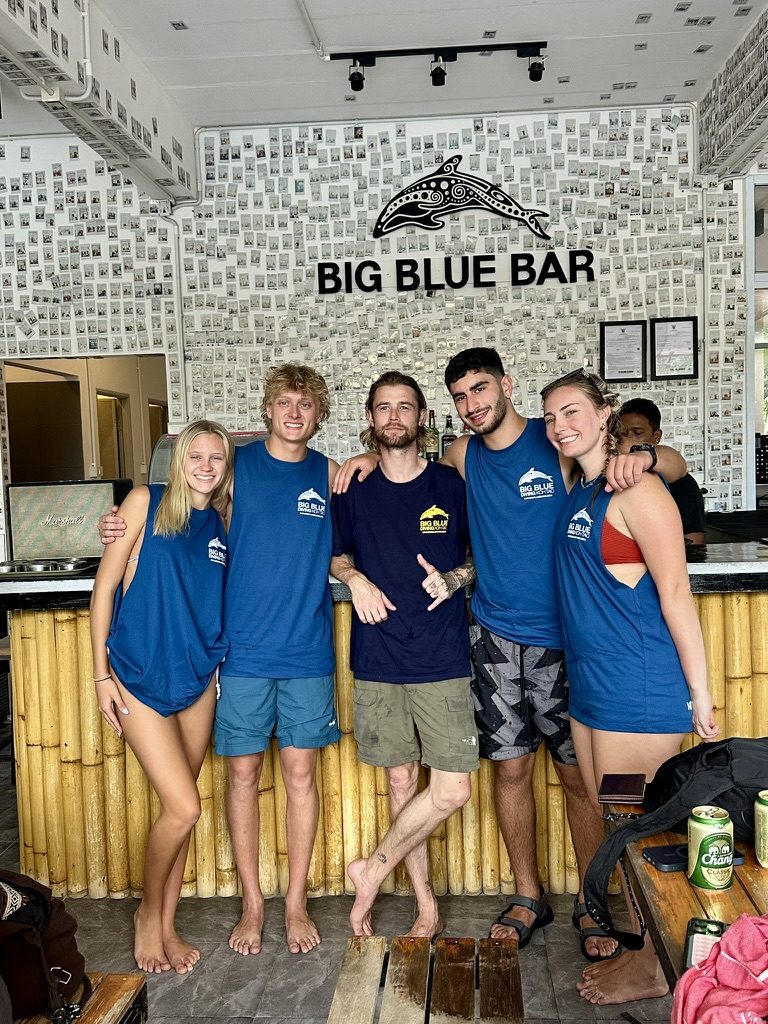 Big Blue bar with dive crew