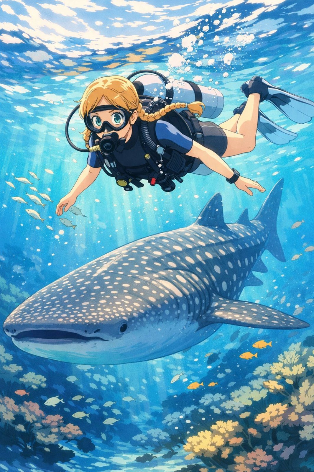 Totally real photo of Meg with a whale shark