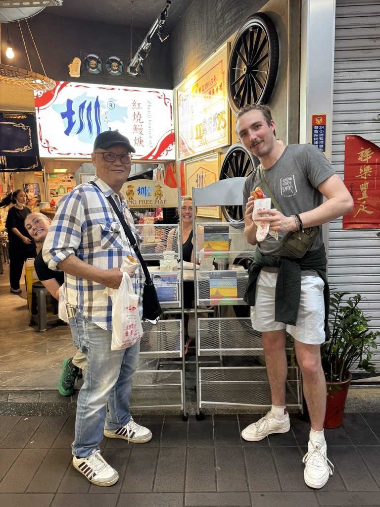 August and Jack (Ming Ming's uncle) at a Keelung snack stall