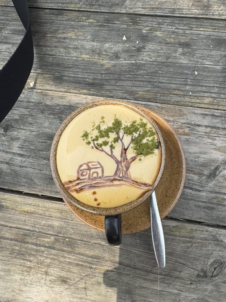 Hanoi egg coffee with beautiful latte art