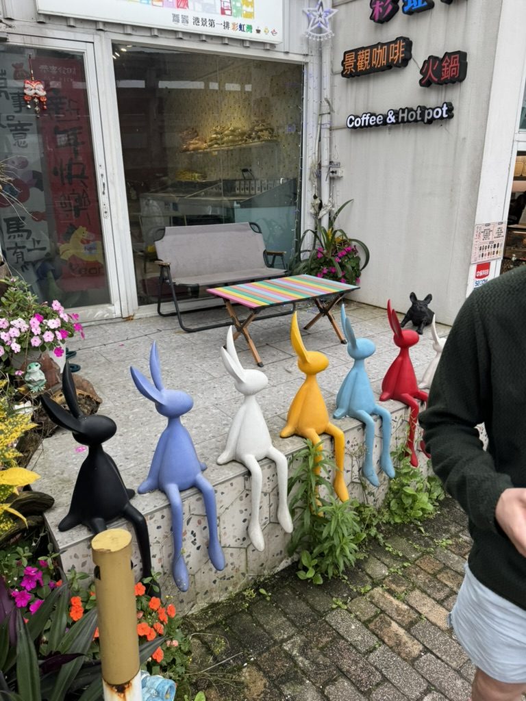 Colorful rabbit sculptures in Keelung