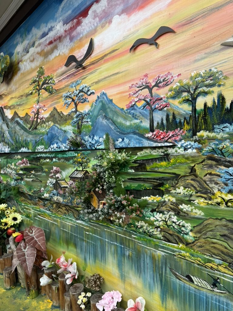 Scenic painted mural in Keelung