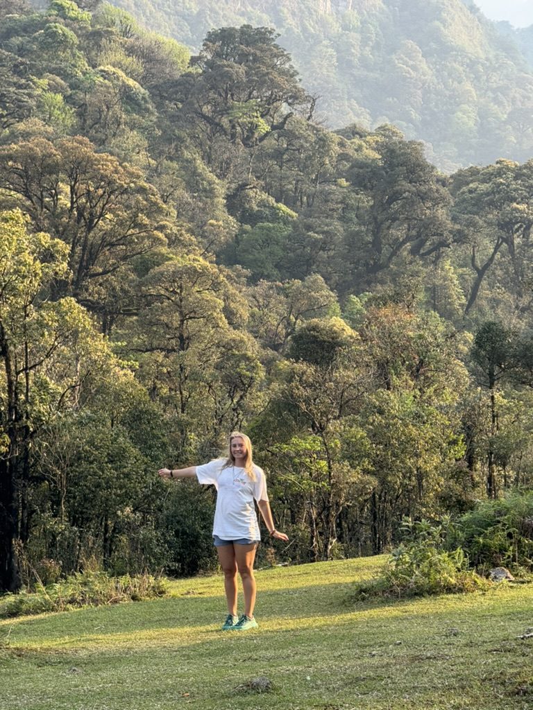 Meg standing in the Shire-like Sapa forest