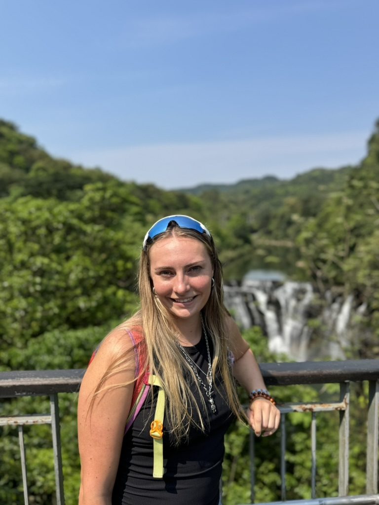 Meg at the Taiwan waterfall