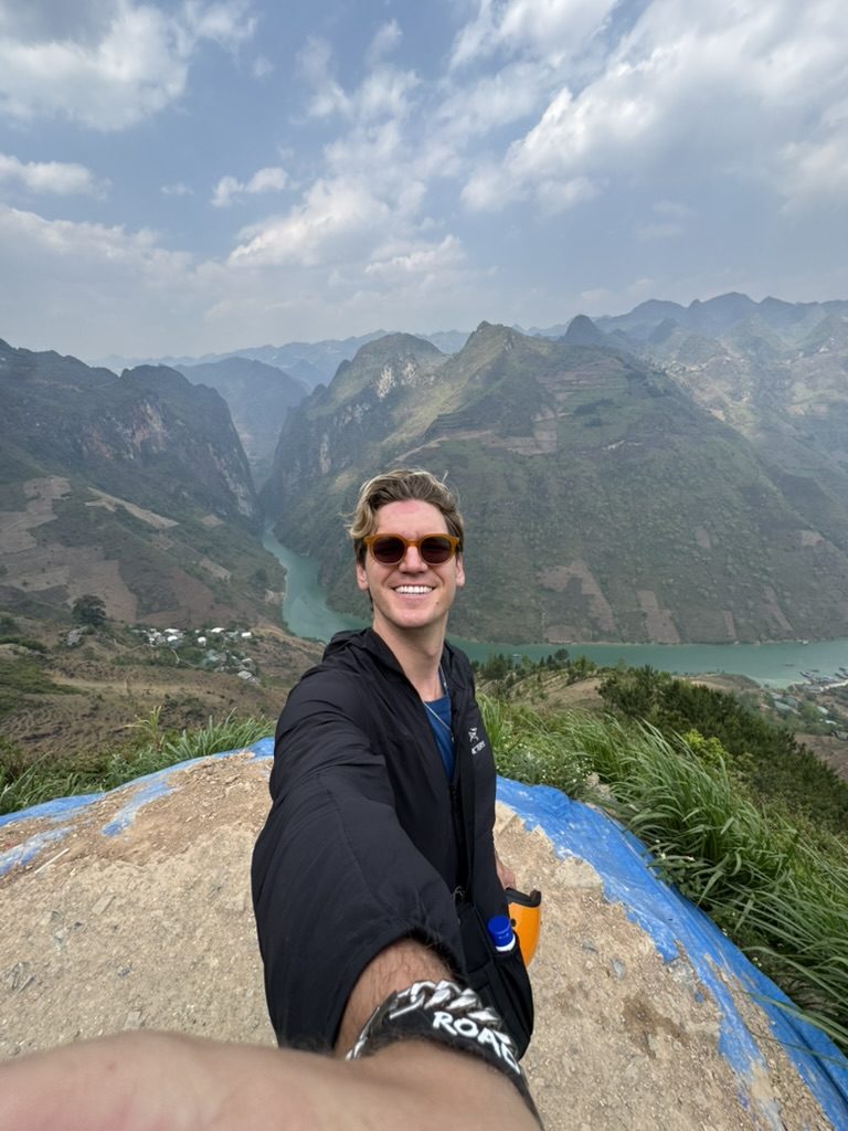 Ryker selfie above the Ha Giang river canyon