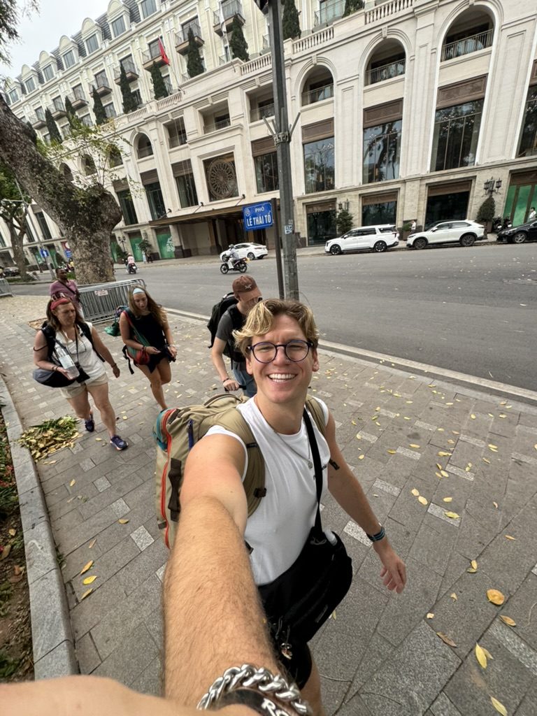 Ryker selfie on the streets of Hanoi