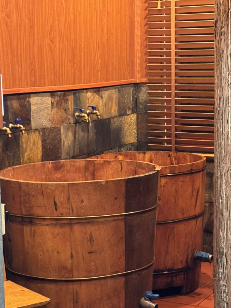 Wooden tubs in the Sapa herbal bath room