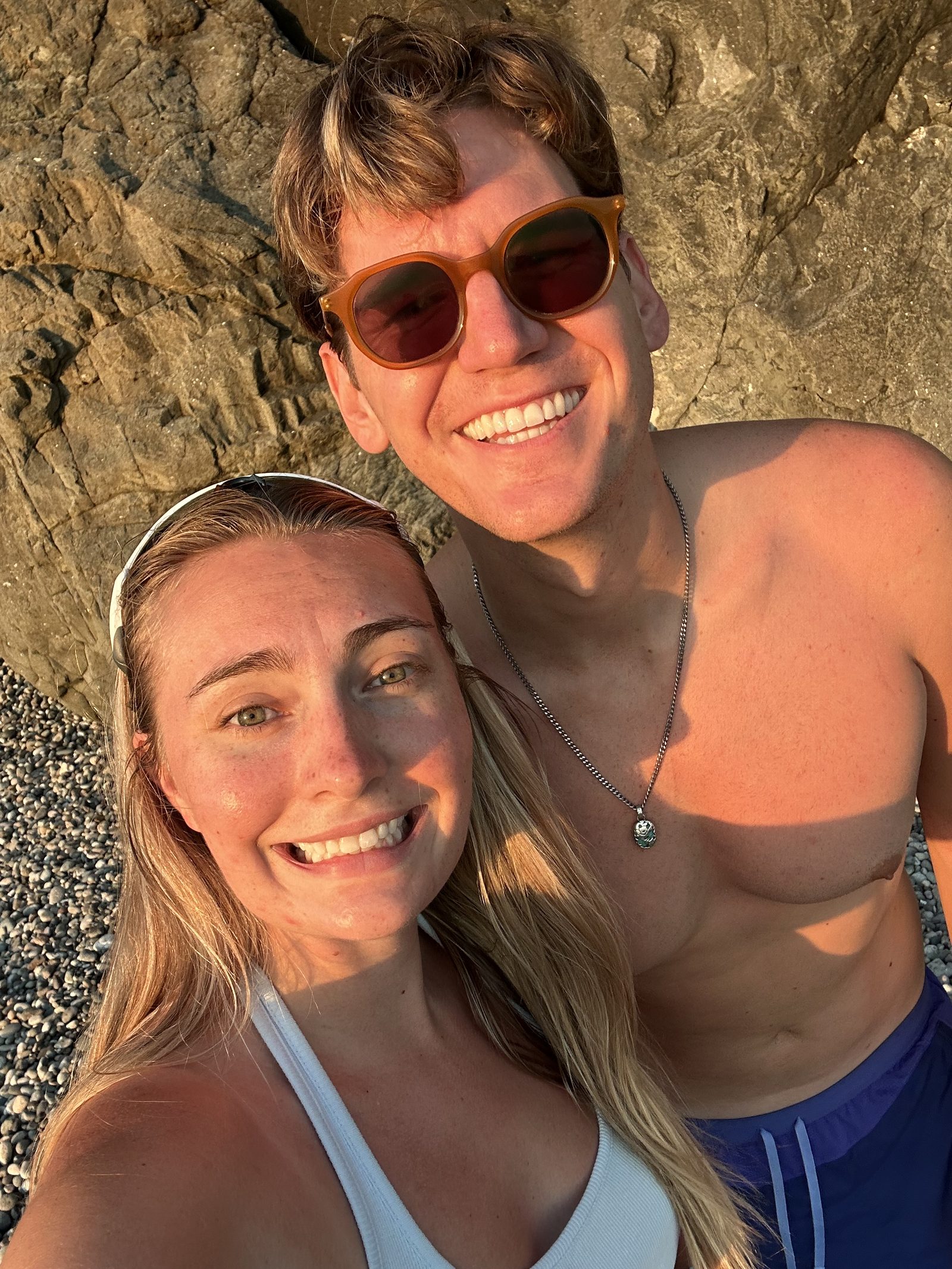 A sunny couple selfie by the Black Sea