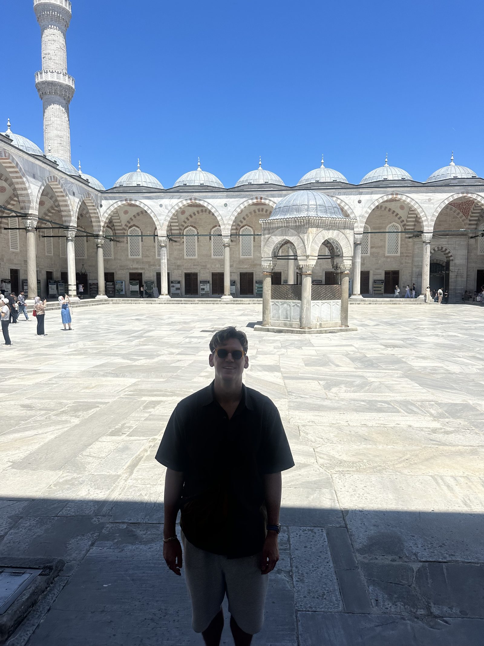 The arched courtyard of the Blue Mosque