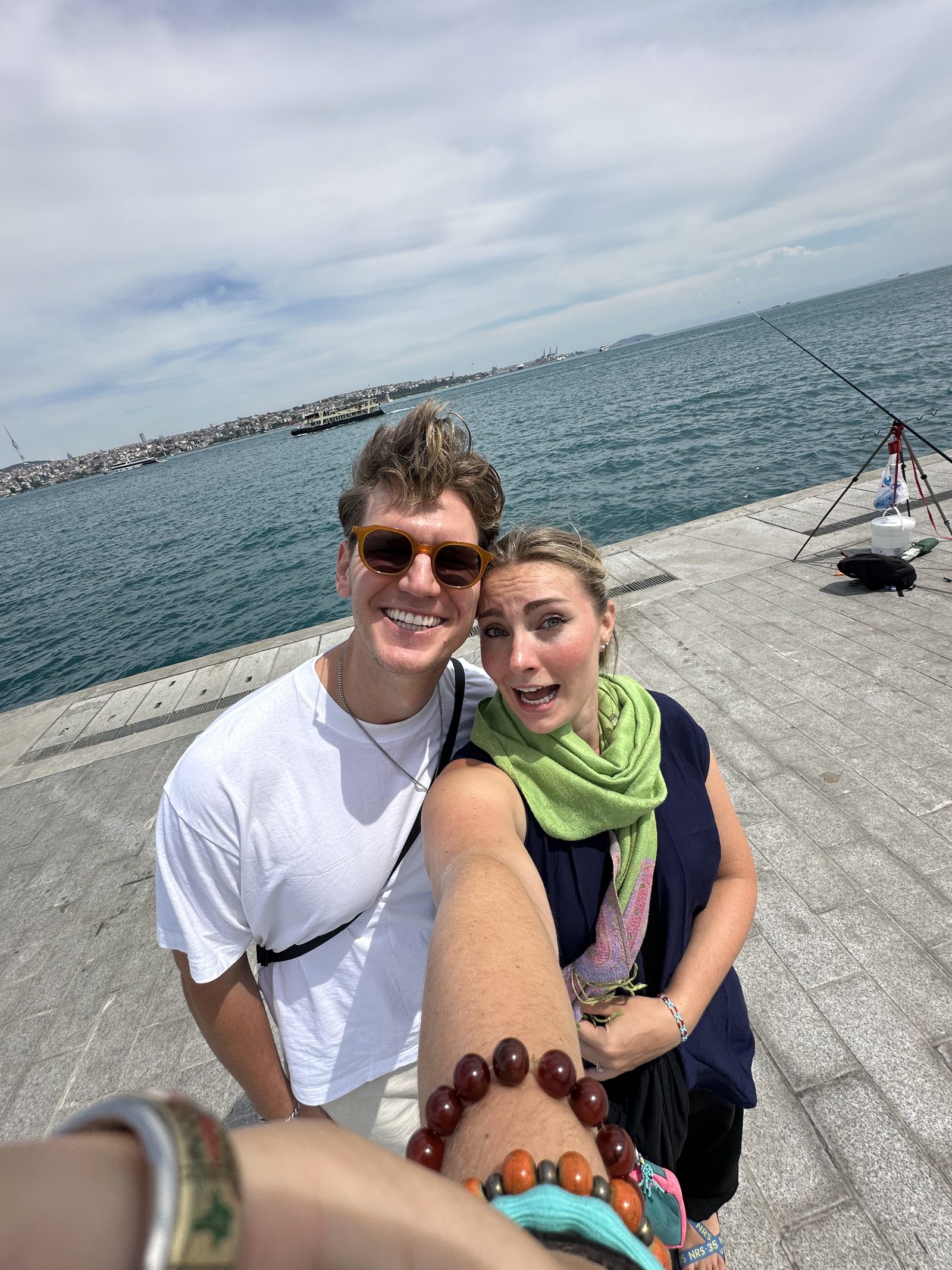 A couple selfie on the Istanbul waterfront