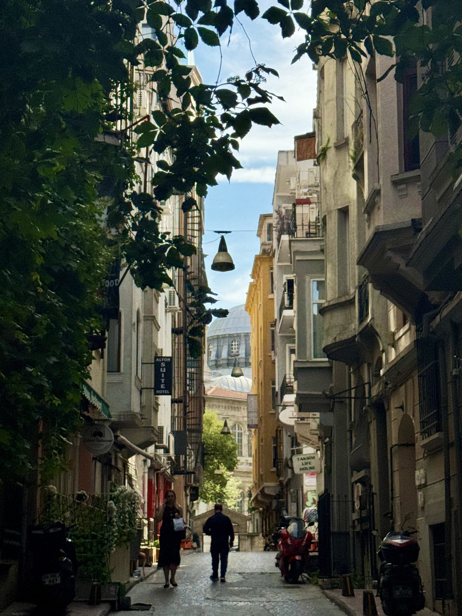 A quiet Istanbul side street in the morning light