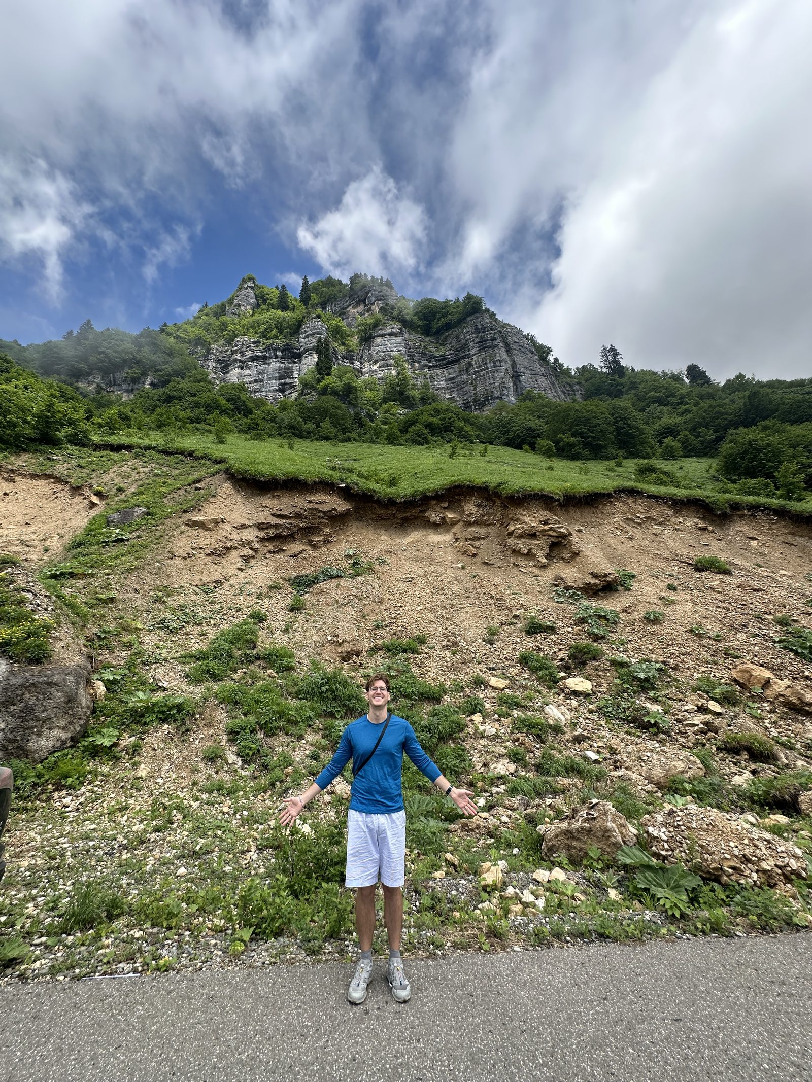 A hillside morning view over the Caucasus mountains