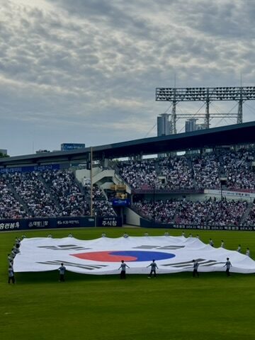 Giant Taegukgi flag at the KBO game