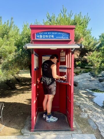 Red stamp booth
