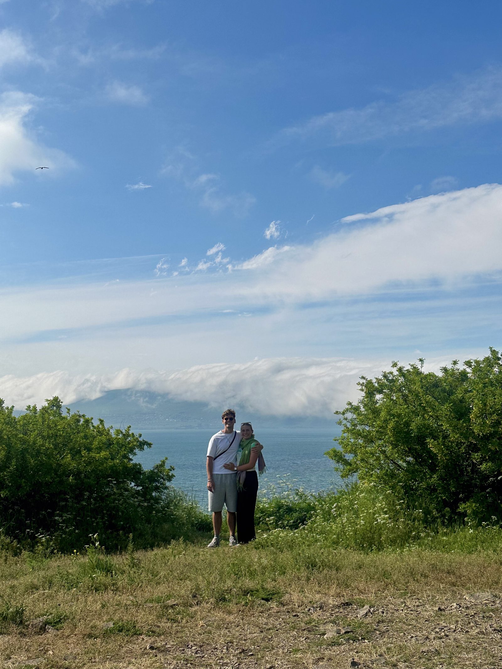 The wide blue expanse of Lake Sevan