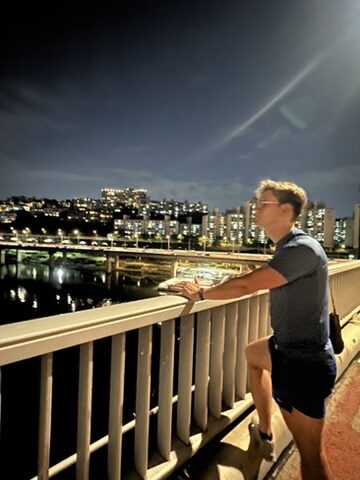 Han River bridge at night