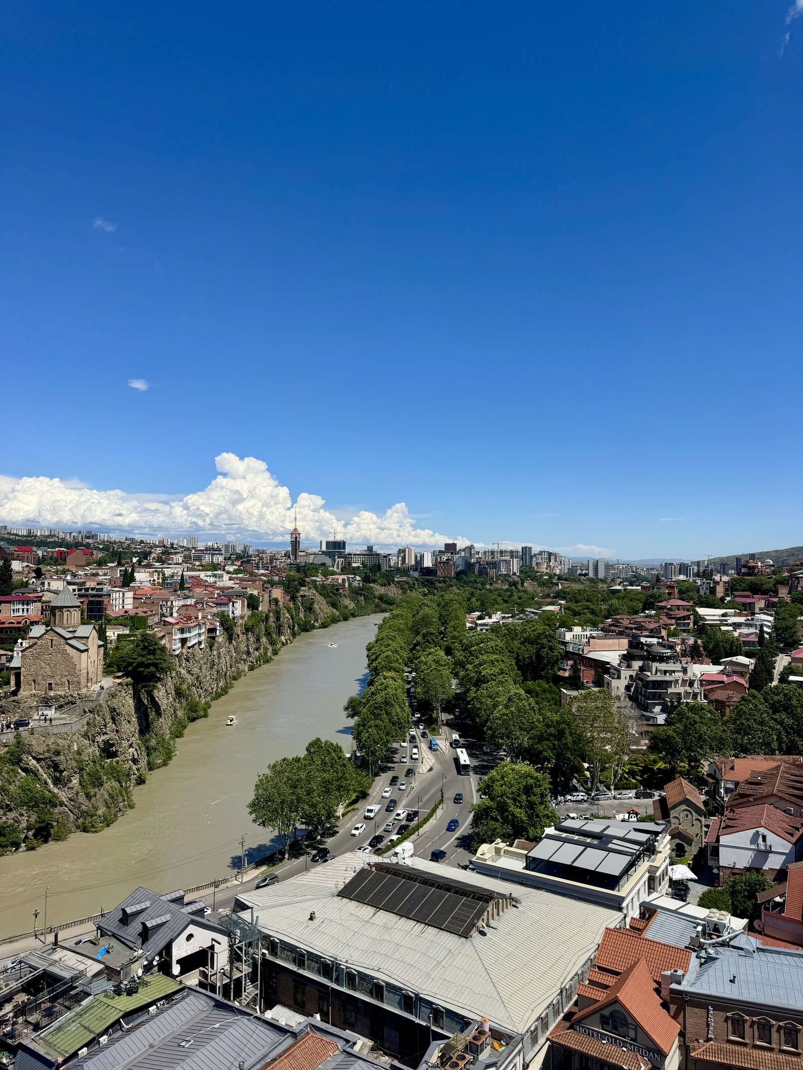 The river winding through Tbilisi's old town