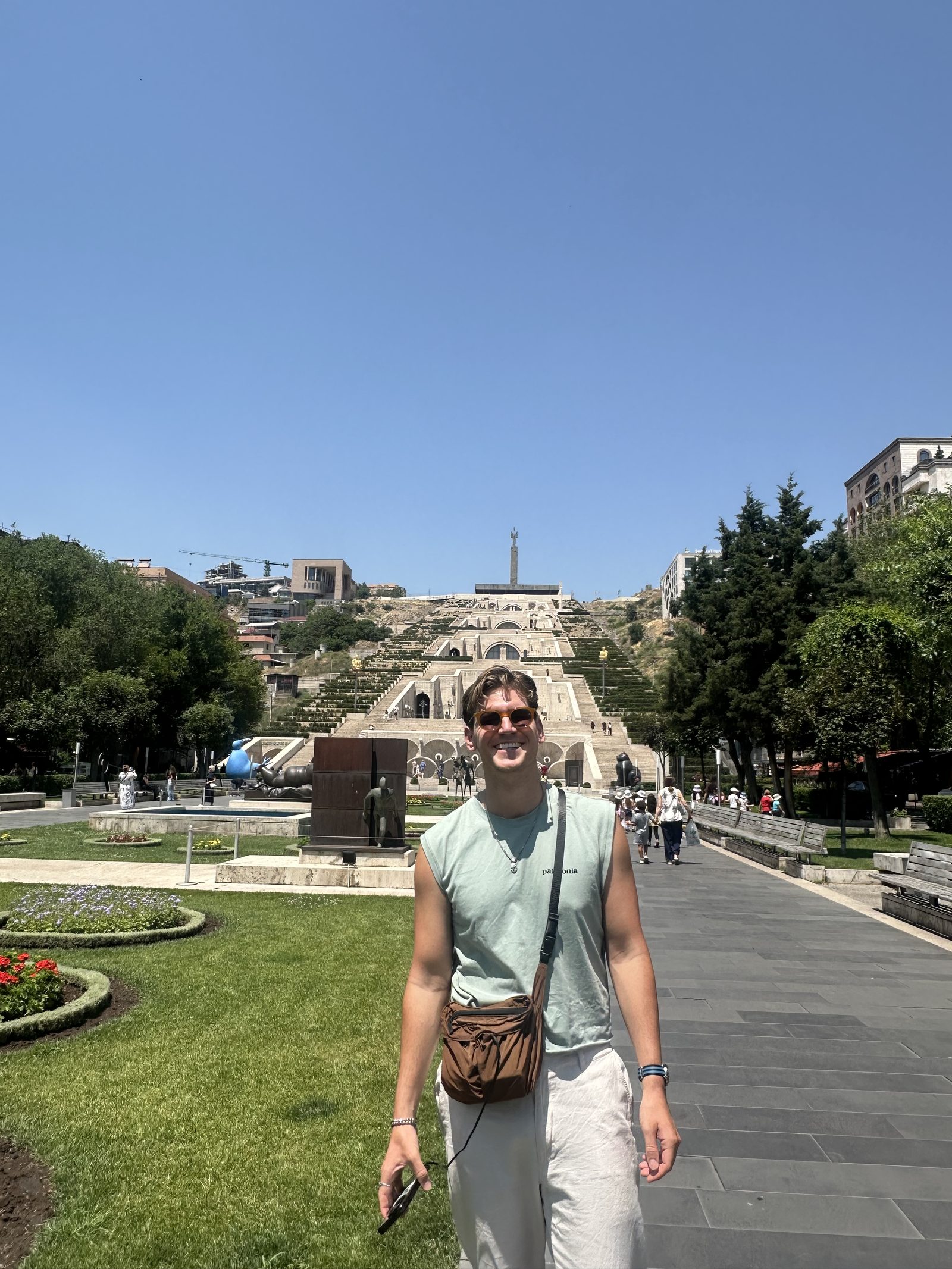 Standing in a Yerevan park near the Cascade