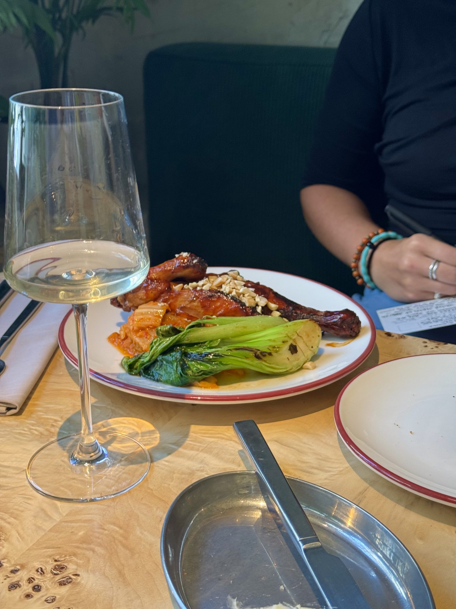 Dinner and a glass of wine at a Yerevan restaurant