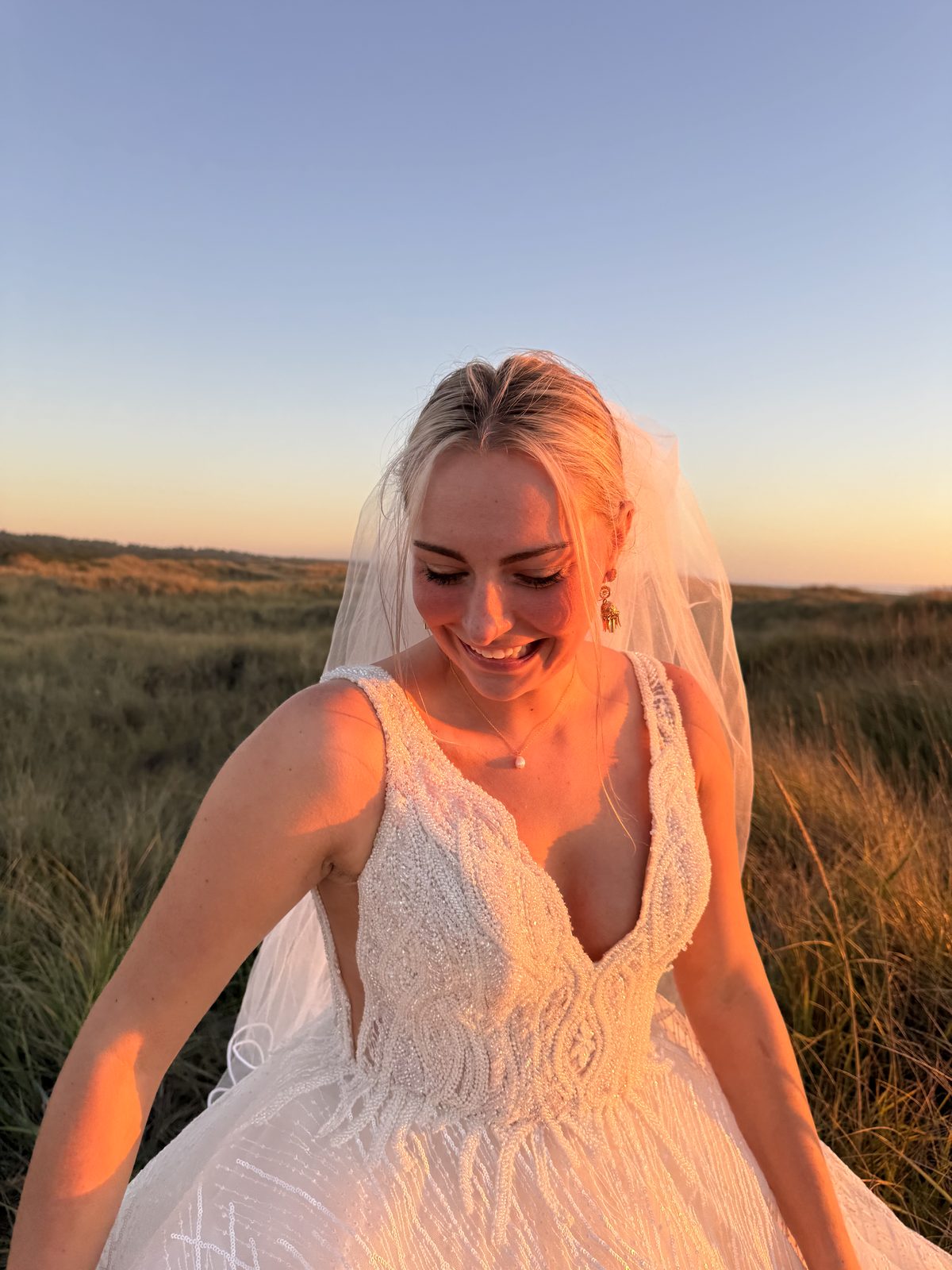 Bride in golden hour
